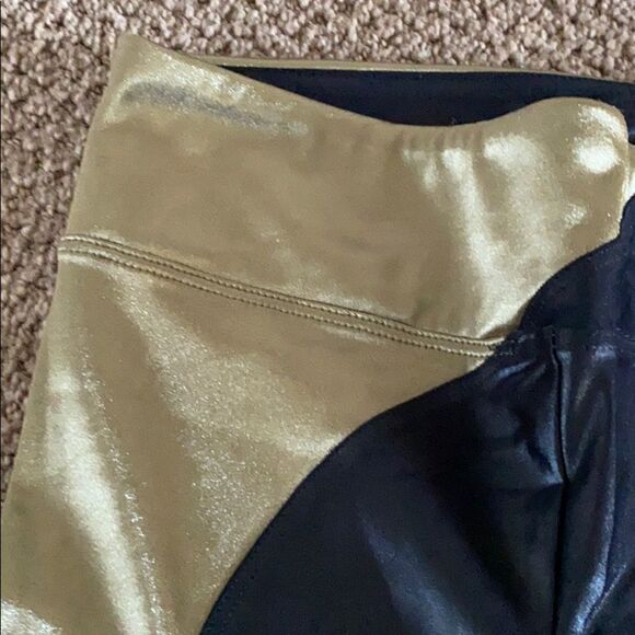 Koral Black Leggings with Gold Side Panel - Picture 2 of 6